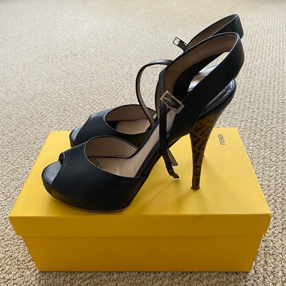 Fendi Black and Brown Heels